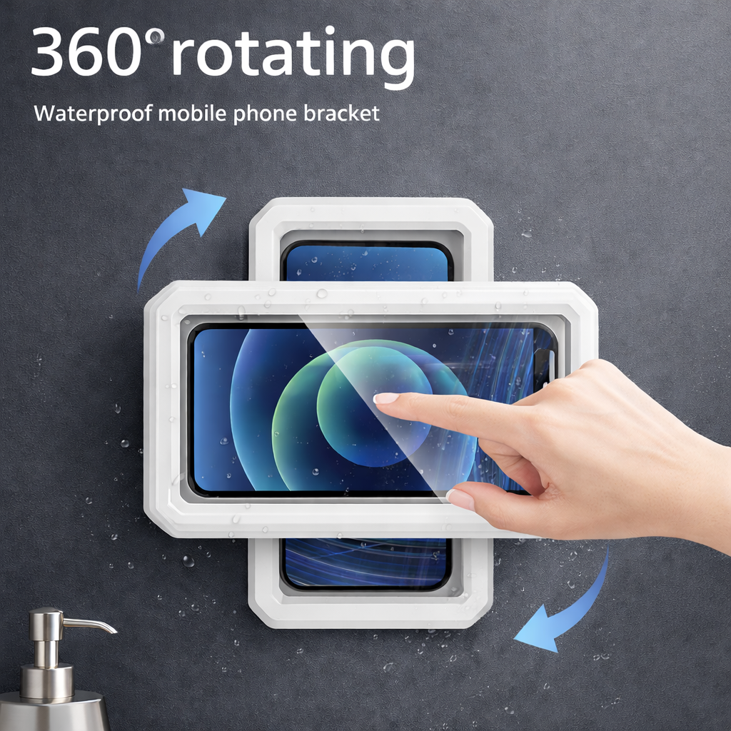 Waterproof Shower Phone Holder Self-Adhesive Wall Mount Case