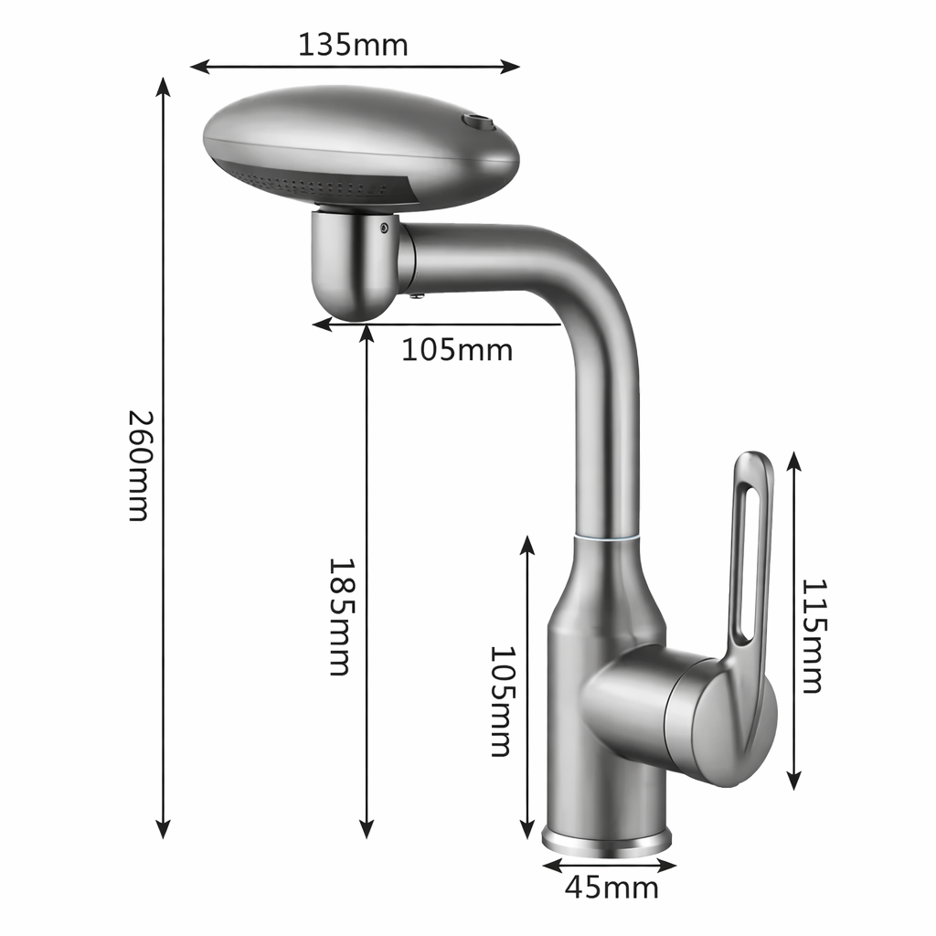 Multi-Functional Waterfall Basin Faucet 4-Mode 360° Mixer Tap
