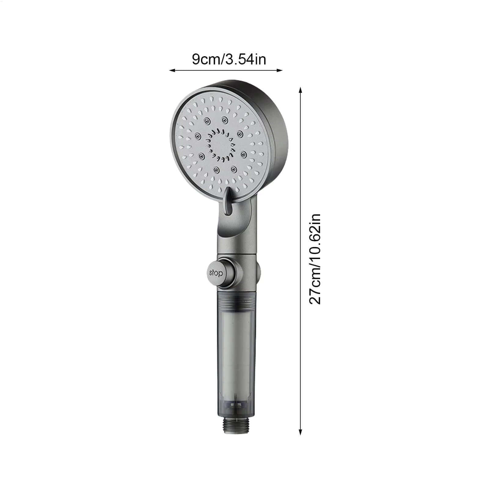 5-Mode High-Pressure Filtered Shower Head with Water-Saving Sprayer 